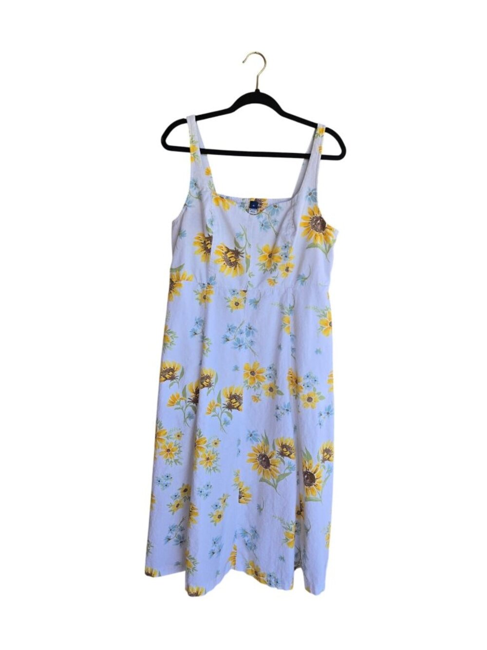 Old Navy Linen Blend Sunflower Midi Sun Dress Women's XL
